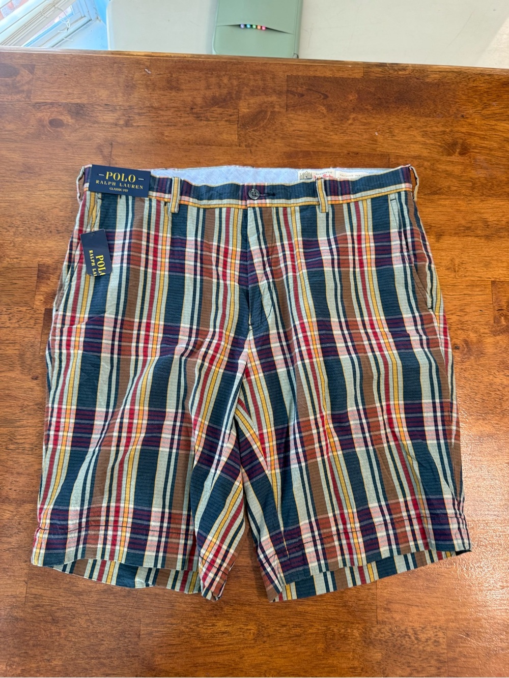Polo Ralph Lauren Authentic India Madras Plaid Shorts Classic Fit Men’s 34 NWT